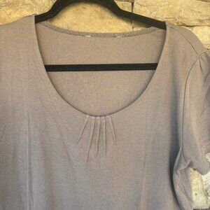 Elegant Short Sleeve Top in Taupe